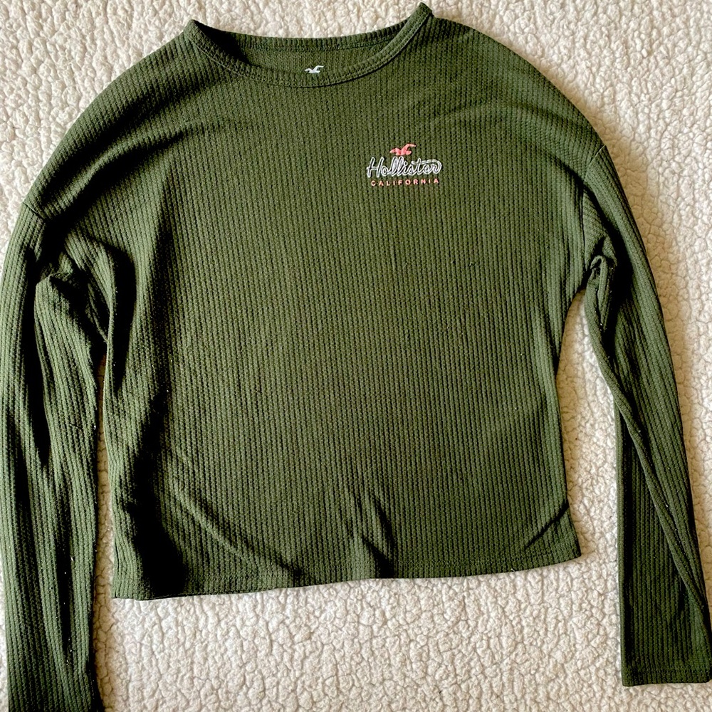 hollister ribbed long sleeve top